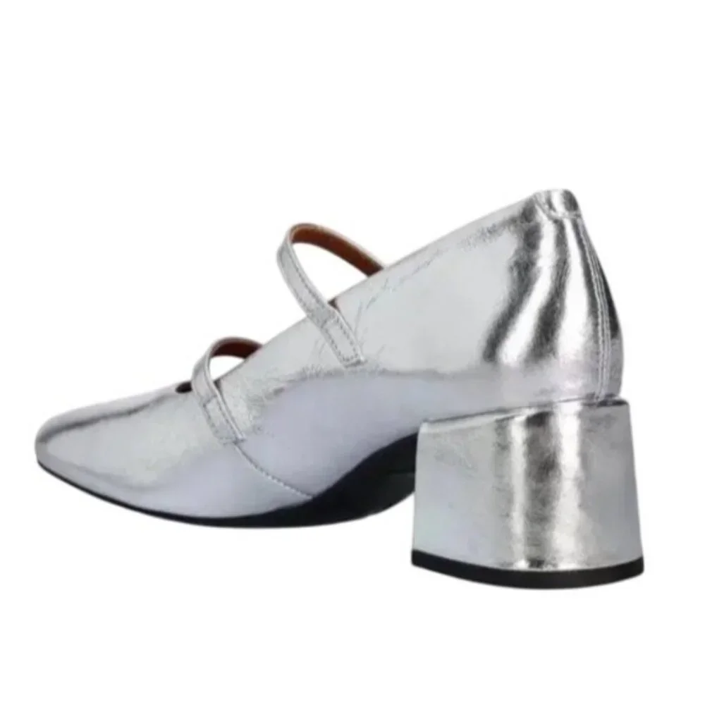 Vagabond Shoemakers Adison Double-Buckle Metallic Leather Pumps Size EU 37, US 6 - Picture 7 of 12